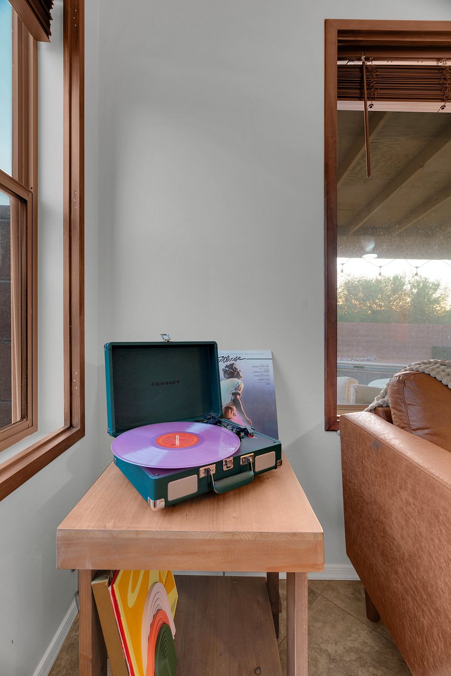 Thoughtful touches throughout-including a record player for a relaxed, nostalgic vibe