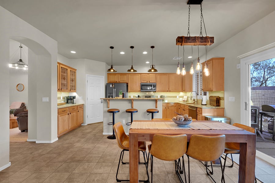 Thoughtfully designed for togetherness: share meals at the farmhouse table, then unwind by the fire with poolside views.