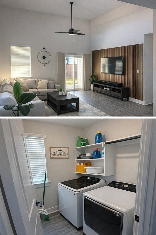 Living room plus washer