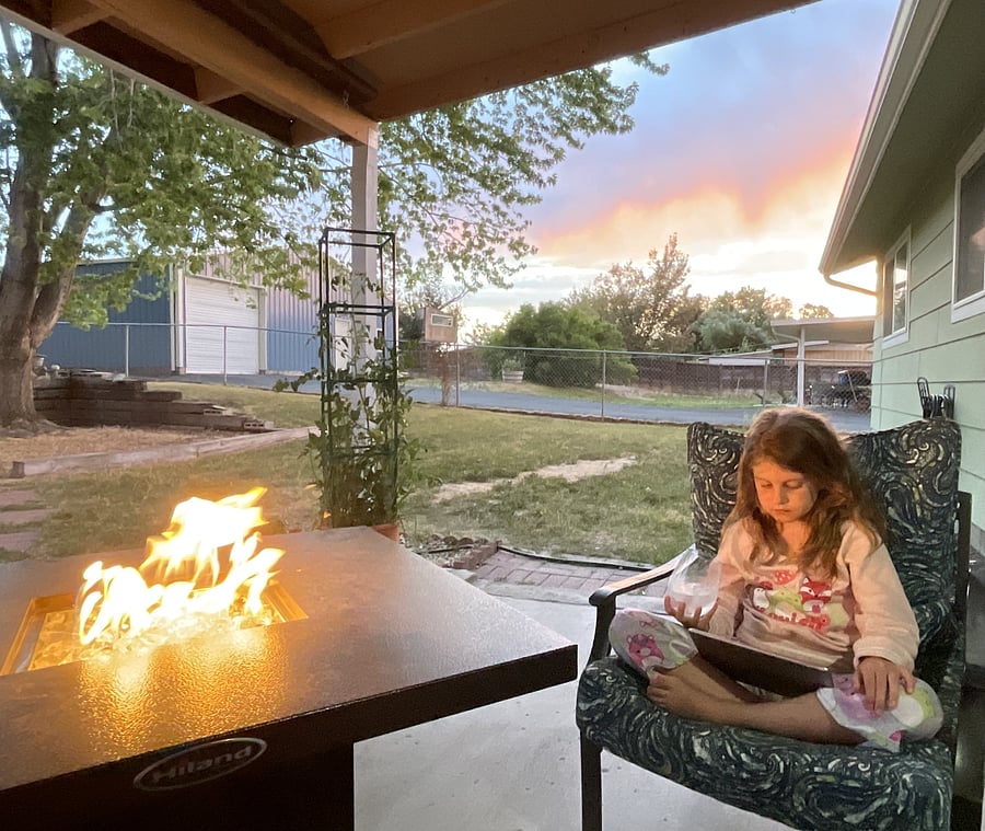 While the backyard is not privacy-fenced, the neighbors are very nice. **Granddaughter not included...
