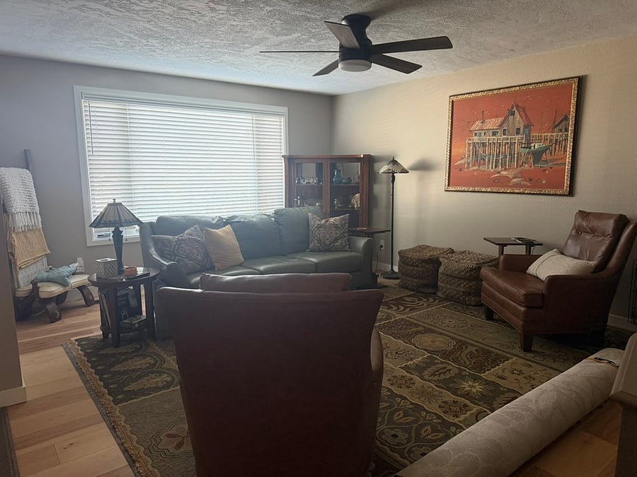 Living room with north facing window.