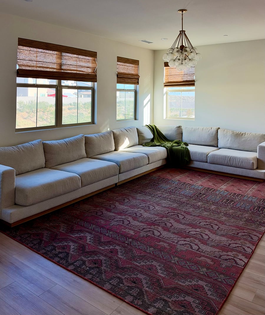 Loft, with large extended L shape sofa