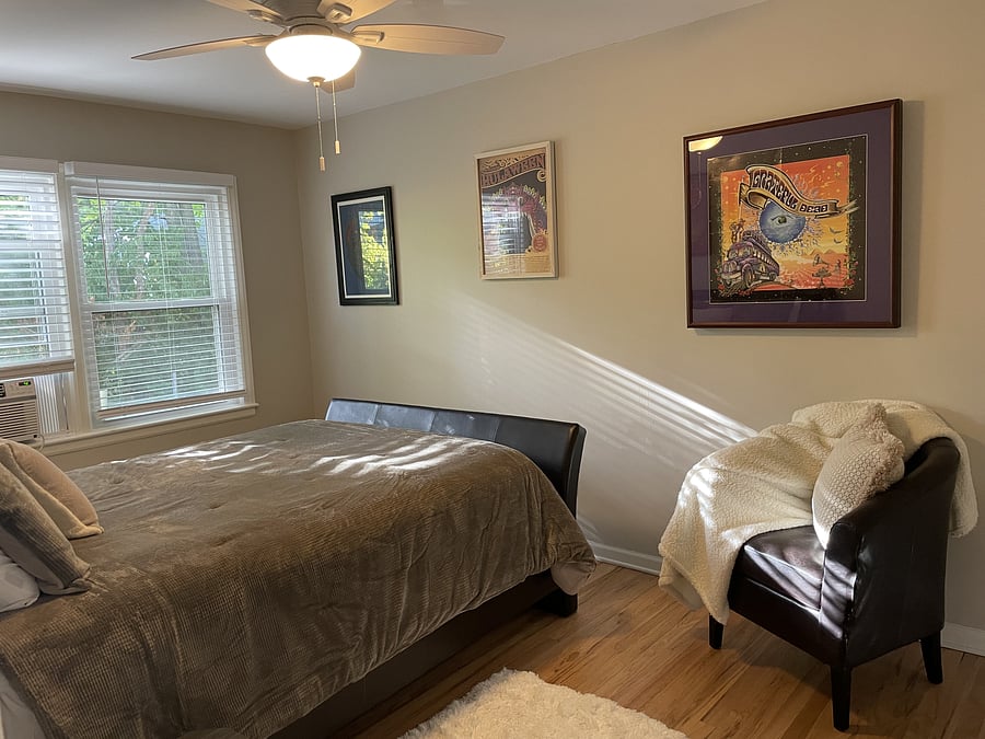 Every good adventure deserves a peaceful place to land! This inviting main-floor bedroom features a comfortable queen bed and soft bedding. It's the perfect place to rest your bones, dream sweet dreams, and wake up ready to keep on truckin'!