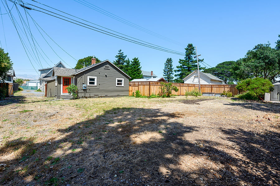 View from large fenced backyard. Large secure storage shed available for additional fee.