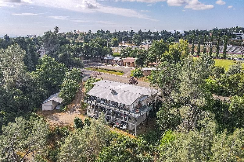 Drone view of 4 plex from over the Sacramento River