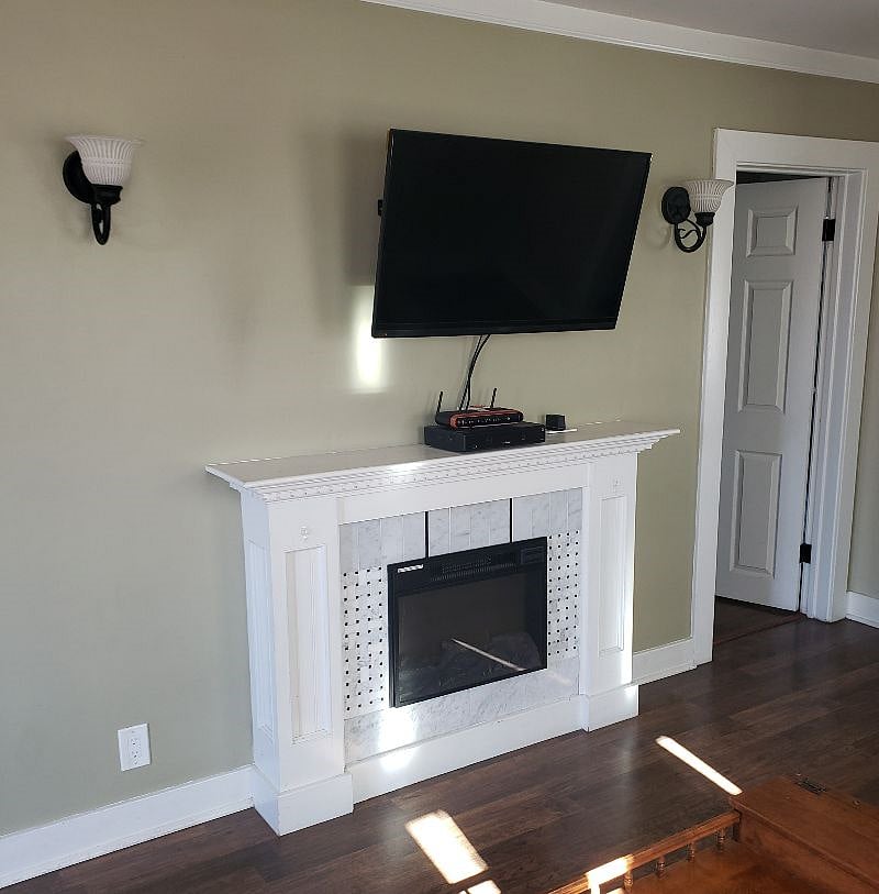 Fireplace and TV