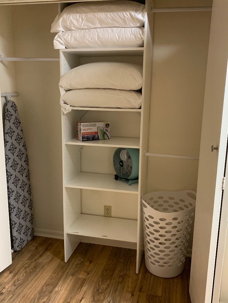 Two Closets, Ironing Board and Bedding included