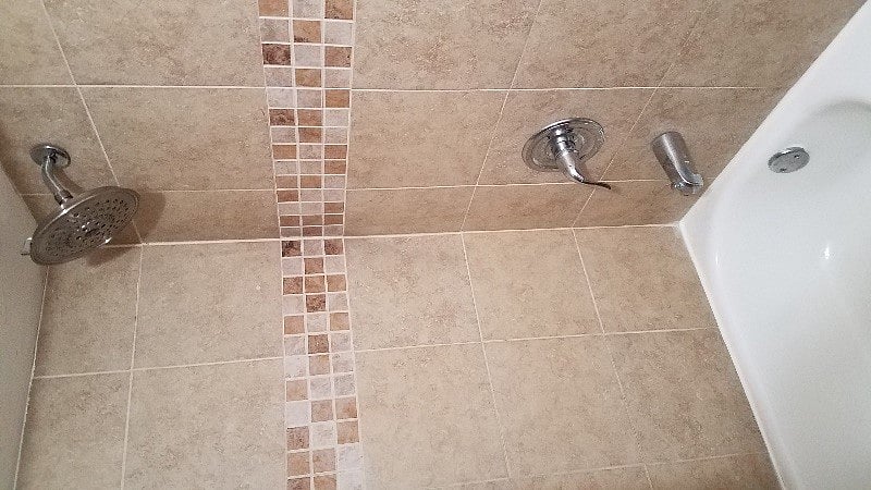 designer tile and high end fixtures.