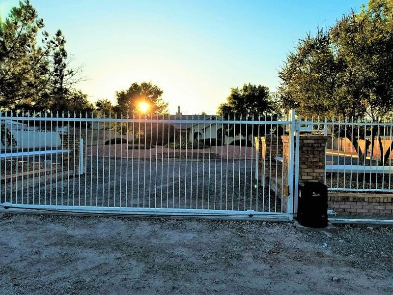Street gate entrance to property