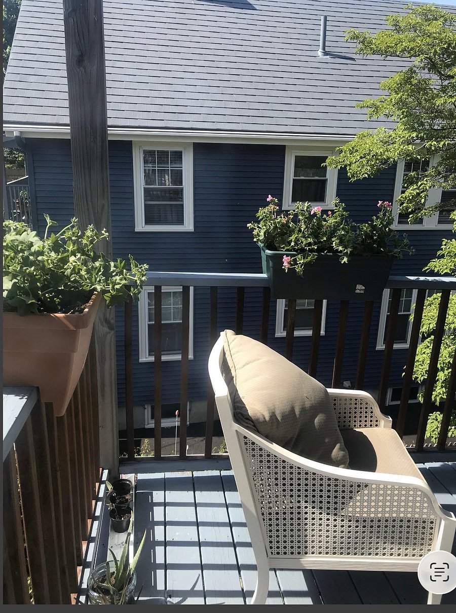 Covered Back porch (shared) is great for morning coffee and afternoon sunsets.