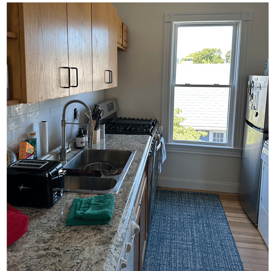 Kitchen with in-unit laundry