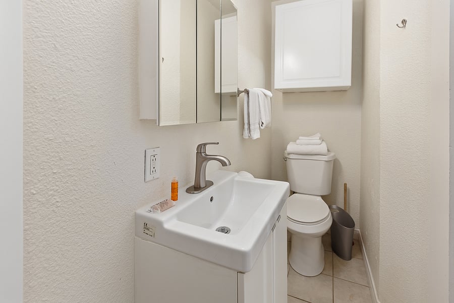 Private bathroom and shower.