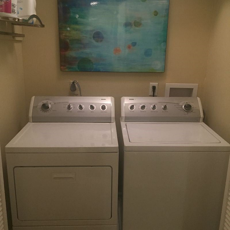 Full sized washer and dryer in the unit