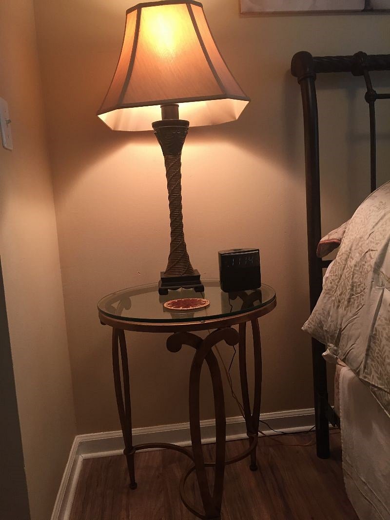 Lovely glass topped side table