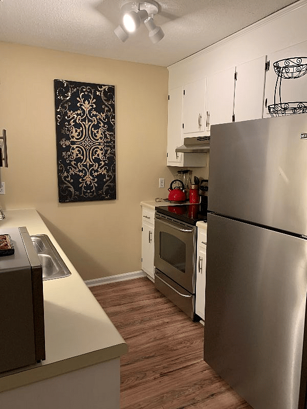 Fully stocked kitchen with everything you need for cooking meals.