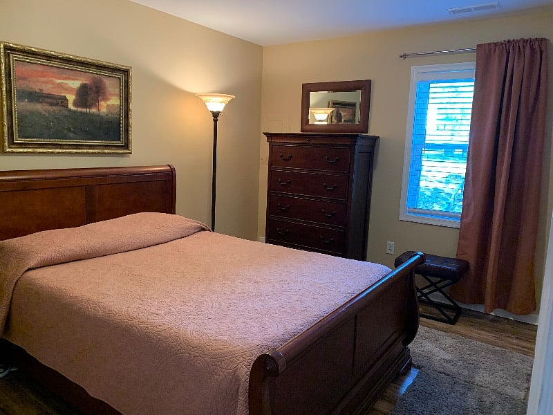 Sunny room with room darkening curtains.