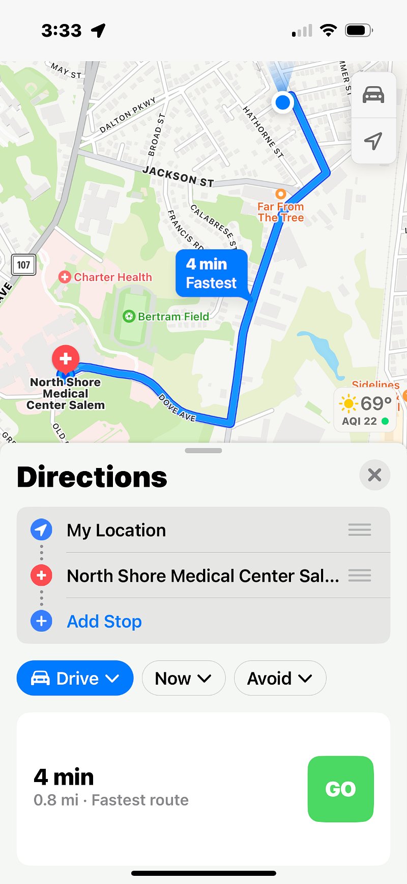 Fast drive to MassGeneral Brigham Salem Hospital (previously known as North Shore Medical Center)  81 Highland Avenue, Salem, MA. Super convenient location. 