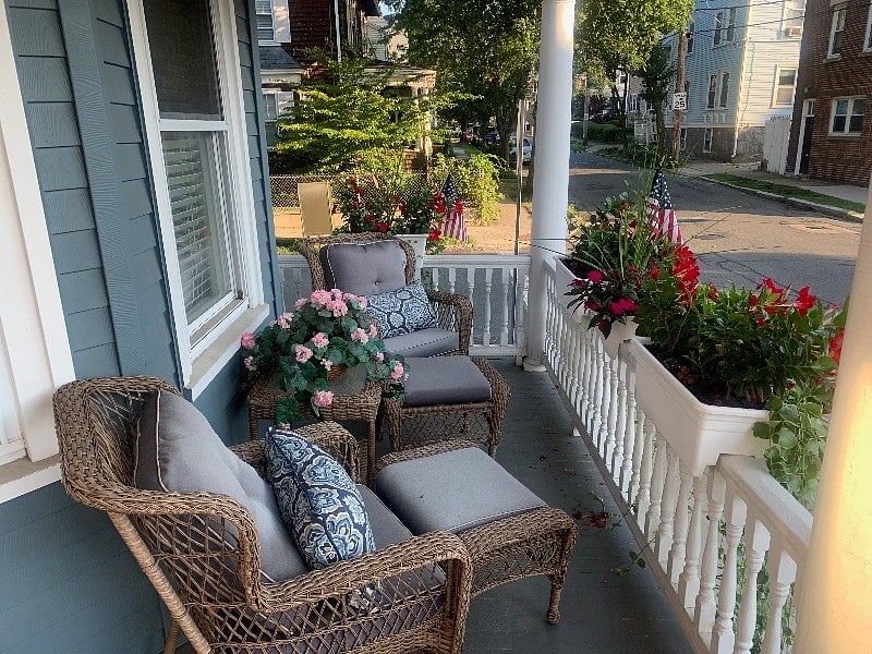 use of seating on front porch
