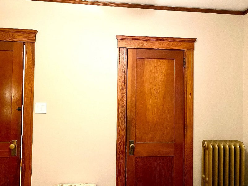 Front bedroom closet runs length of this wall