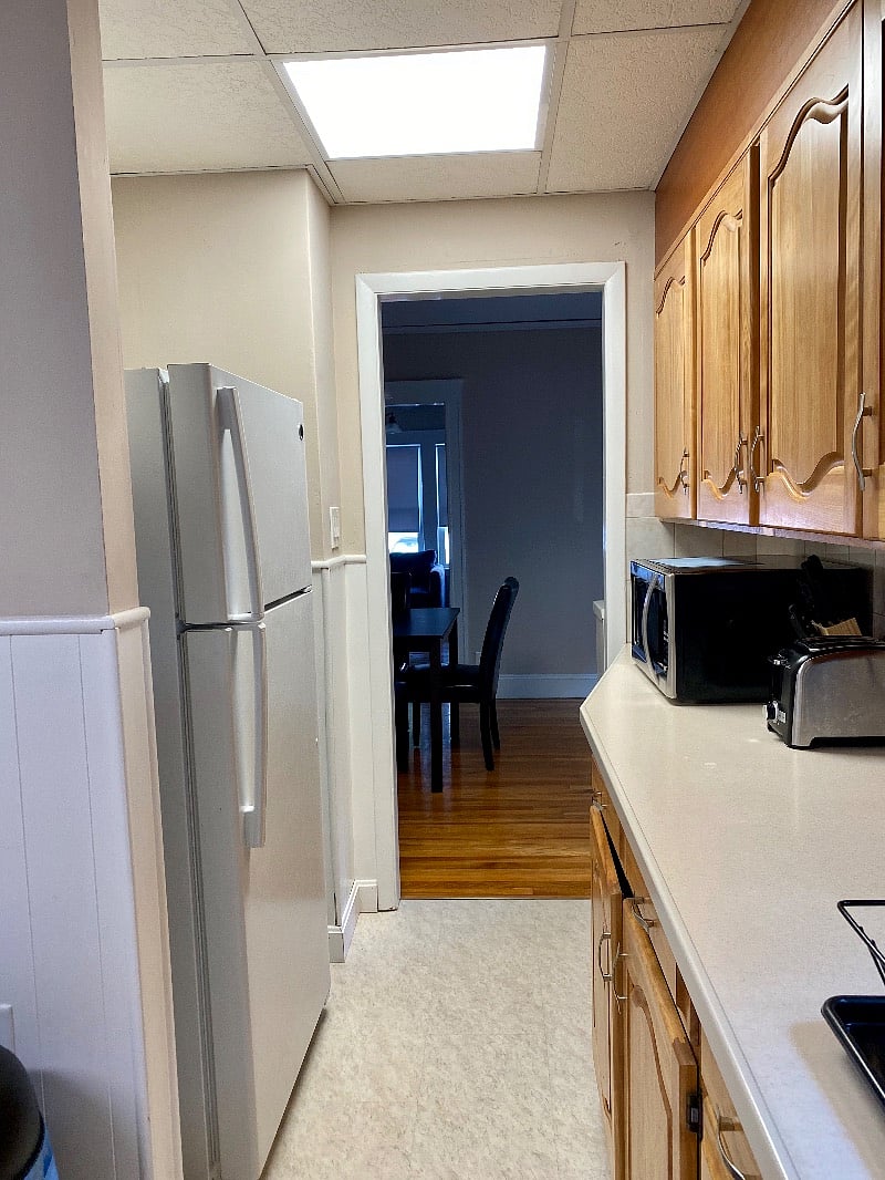 Kitchen looking into dining room