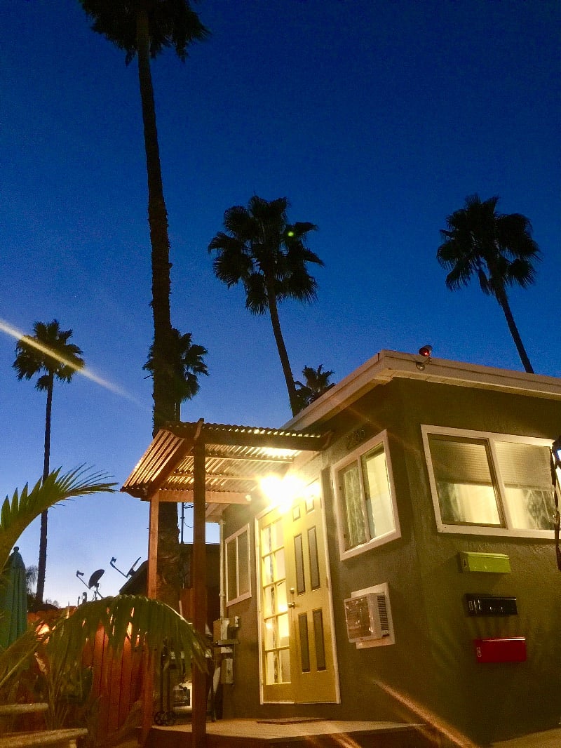 Bungalow at sunset