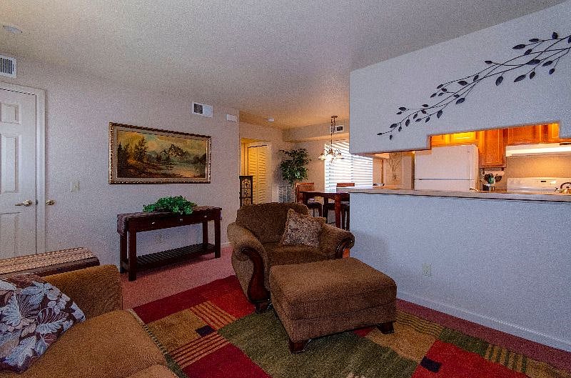 Living Room with Look-Thru Kitchen to the Right