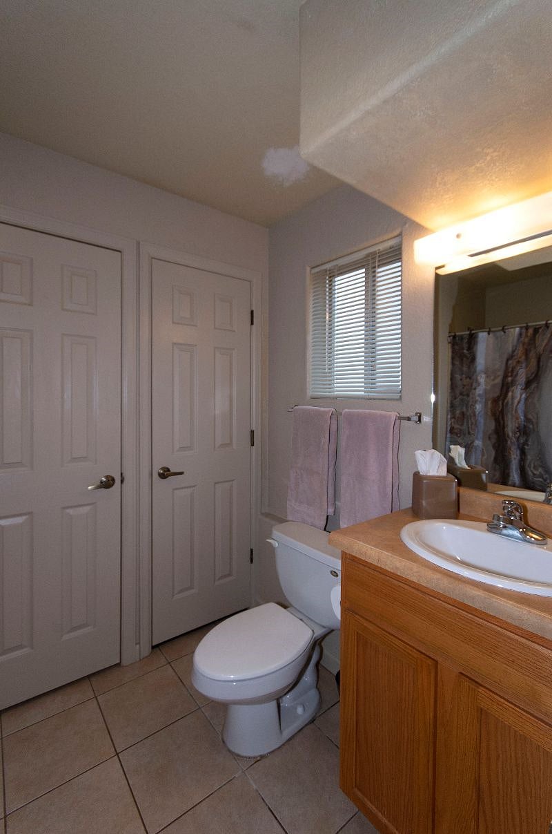 Bathroom with Large Linen and Hot Water Heater Closets