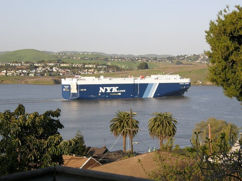 Ship on Carquinez Strait, pic from upstairs deck