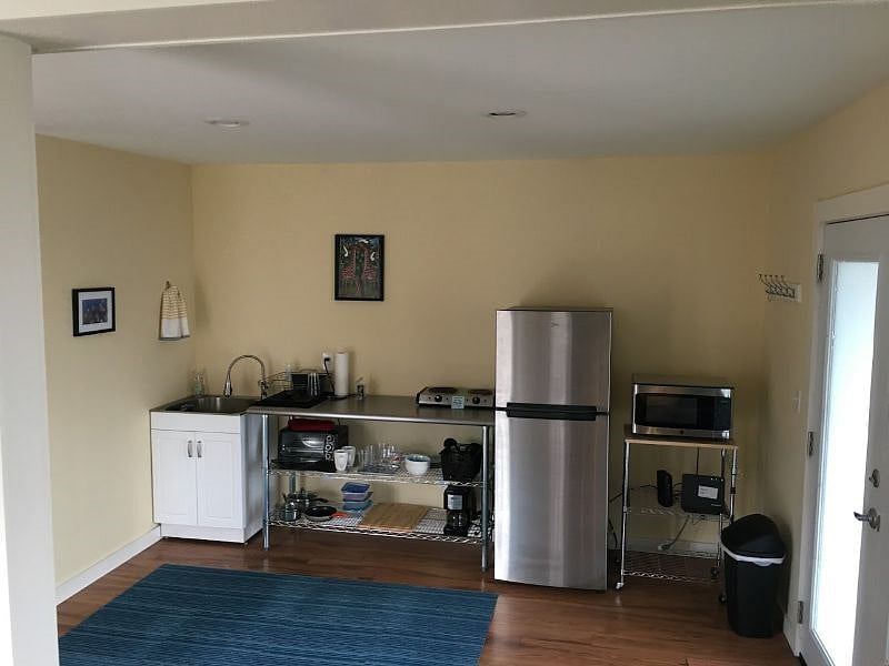 view kitchenette from sitting area.
