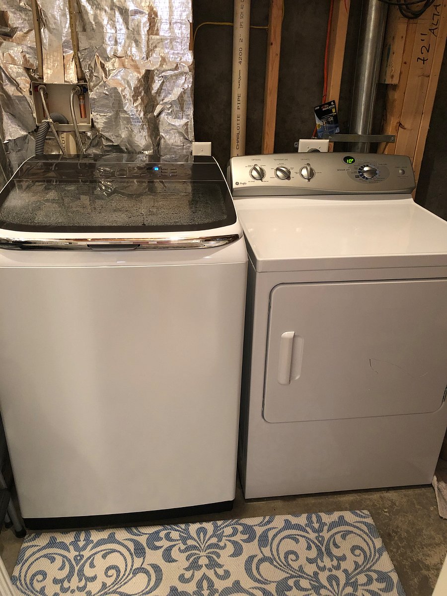 Full size washer and dryer.