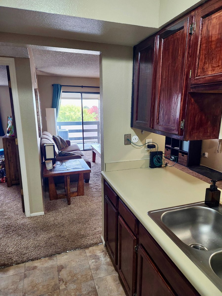 Living and bedroom from kitchen