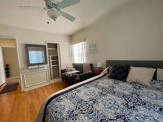 Bedroom w/Ceiling Fan, Hardwood Floors