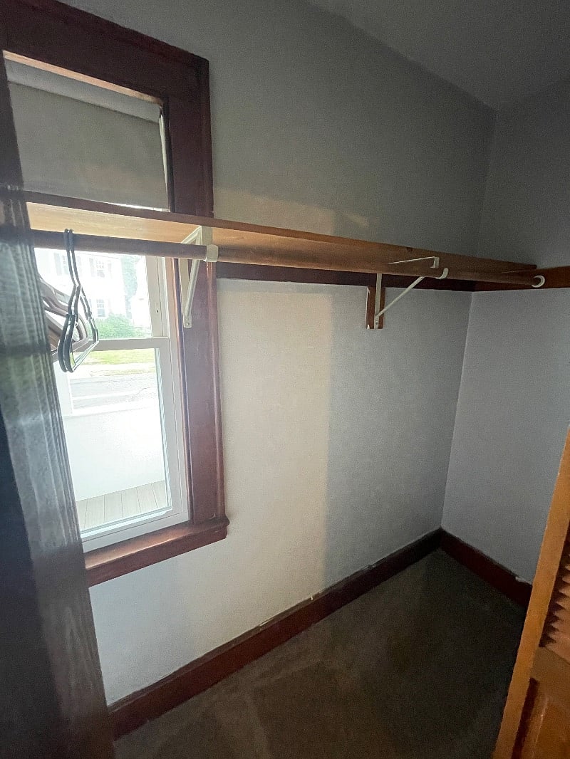Large closet in master bedroom with LED sensor lights. 
