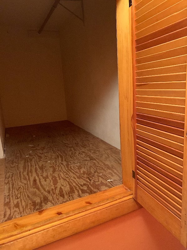 Built in storage crawl space.