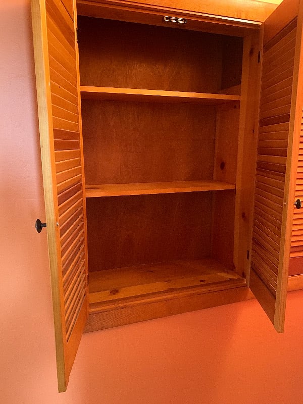 Build in storage cabinet.