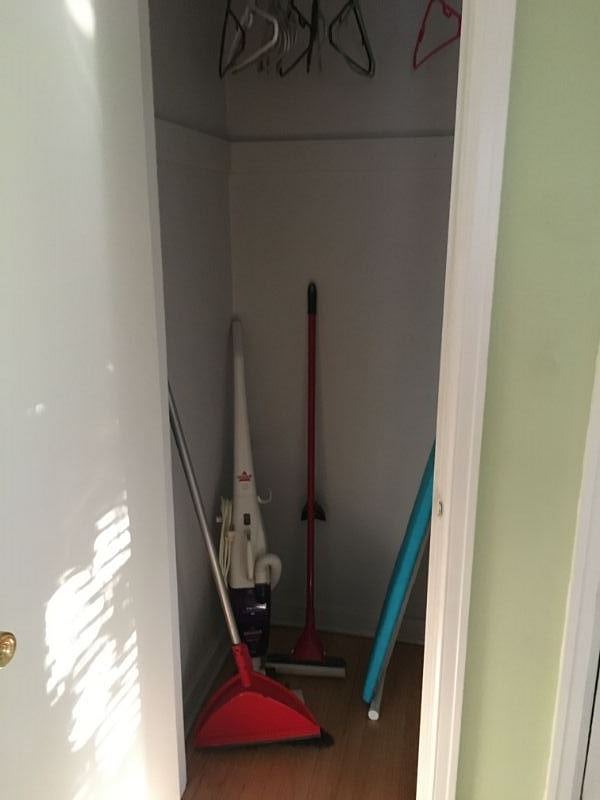 Front Hall Closet, Vacuum, Mop, Broom, Iron and Ironing Board