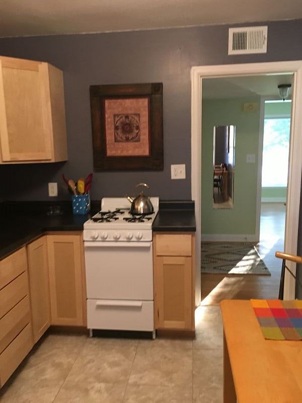 Fully Renovated Kitchen, New Cabinets, Stove, Sink, Countertop. Fully Stocked with Cooking Equipmenrt