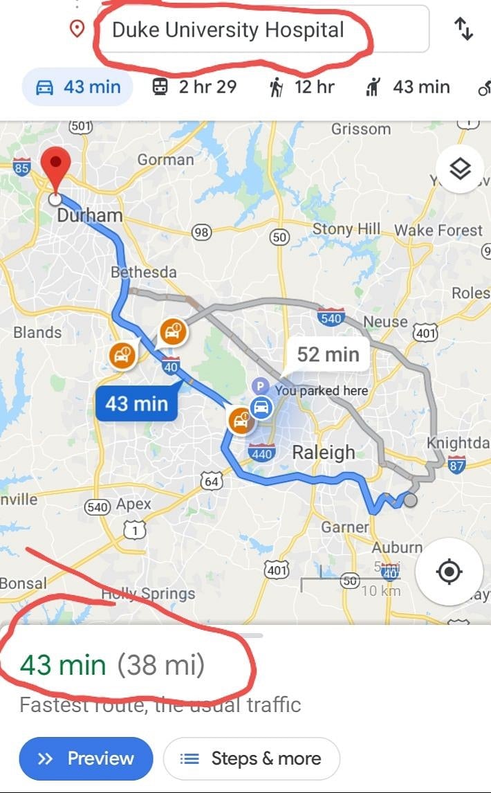 Duke University Hospital 43min