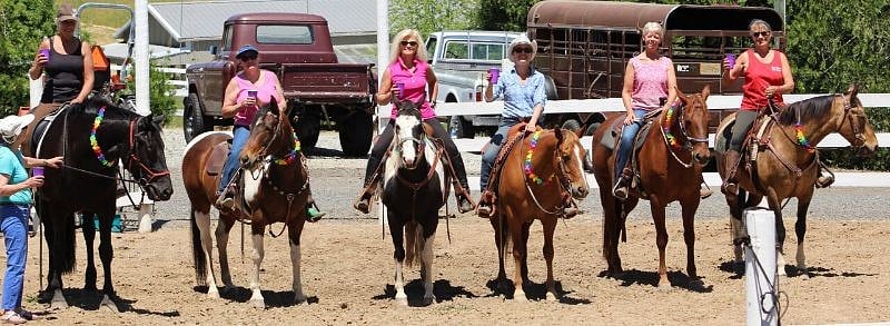 Cowgirl gathering at the ranch.
