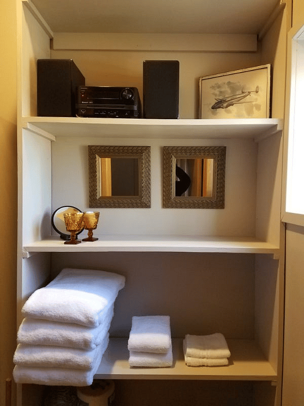 Storage shelves.