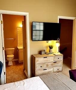 Your en suite includes a 32 flat screen TV, Storage with fast-speed WIFI!