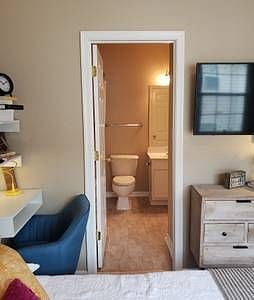 No sharing bathrooms here.  You've got your own full bath...the biggest one in the house!