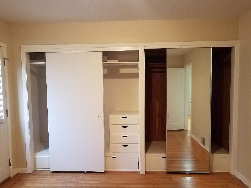 Wall of closets plus built in drawers