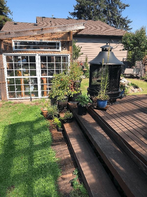 The greenhouse is a great place to enjoy the rain or snow fall in a cozy warm spot or a fire on a summers eve...