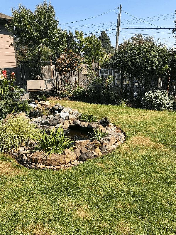 The swing behind the pond is a great place to "pond"er life!