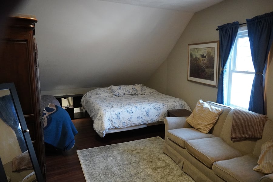 Furnished Bedroom # 3 King size bed with single bed.  Can also be offered as 3 singles.
