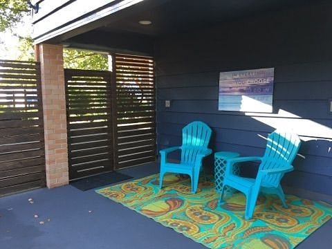 Private patio and gate out to your parking spot