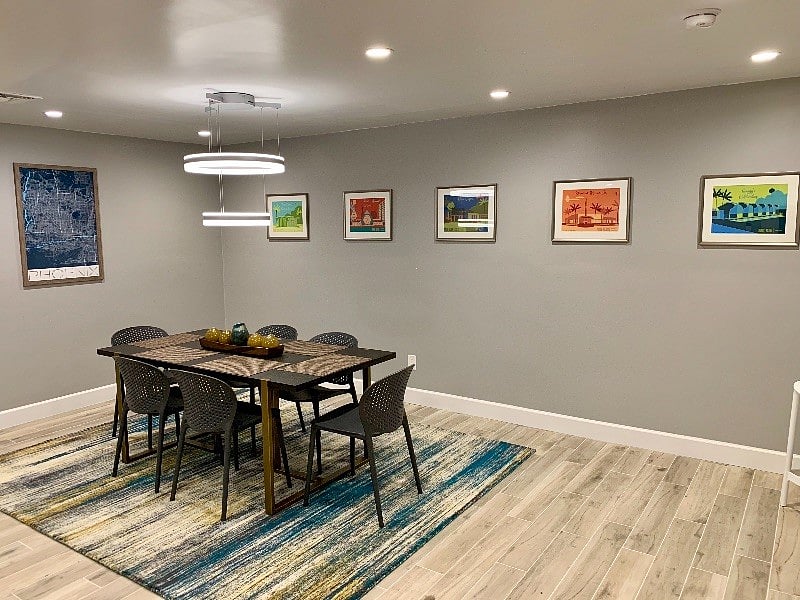 Dining table with seating for 6