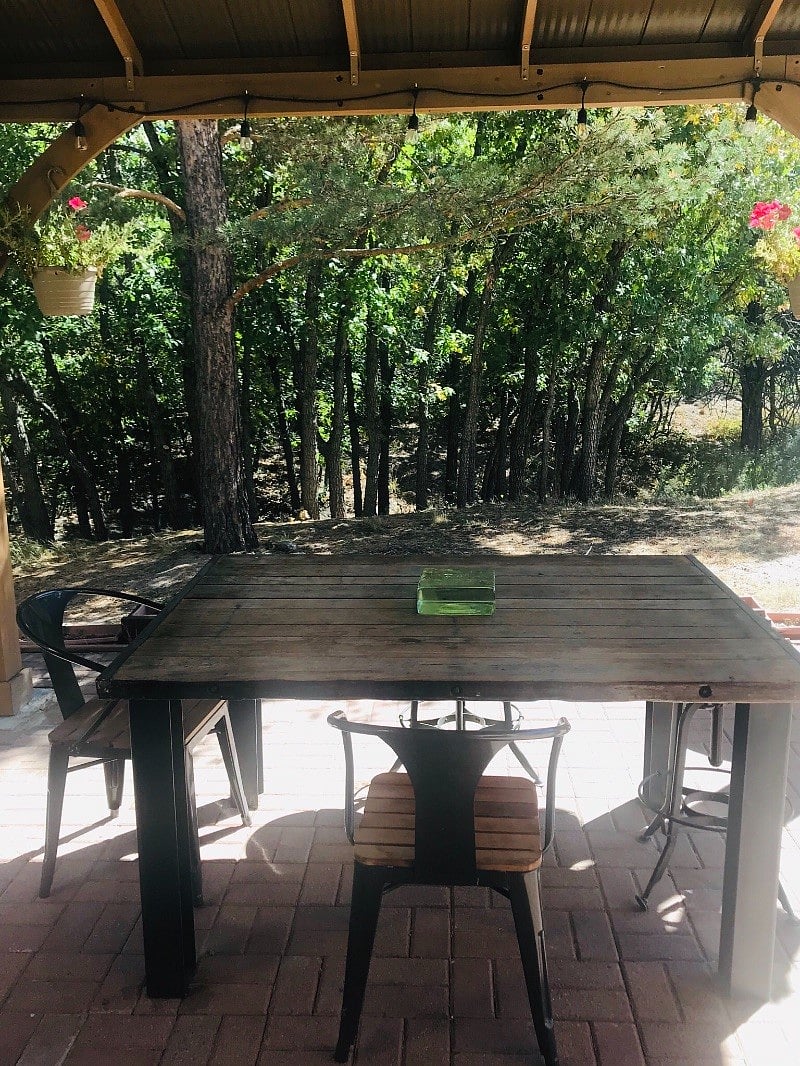 Private seating outside.
