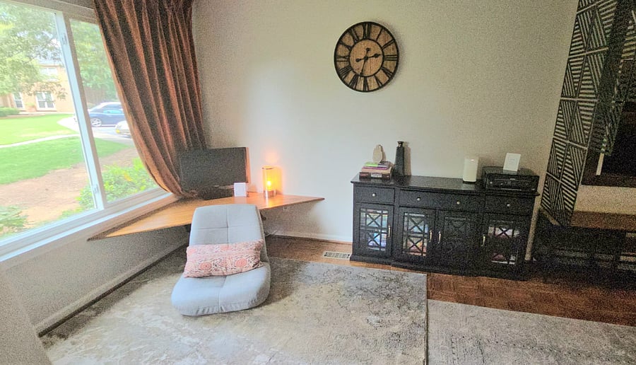 Work station comes with a printer to use during your stay.